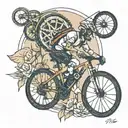 Mtb cyclist tattoo design idea