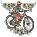 Mtb cyclist tattoo design idea