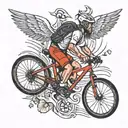 Mtb cyclist tattoo design idea