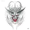 demon, devil, graveyard, graphics, atmosphere tattoo design idea