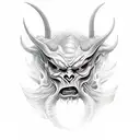 demon, devil, graphics, atmosphere tattoo design idea