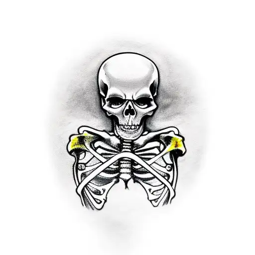Skeleton biker with a scythe tattoo design idea