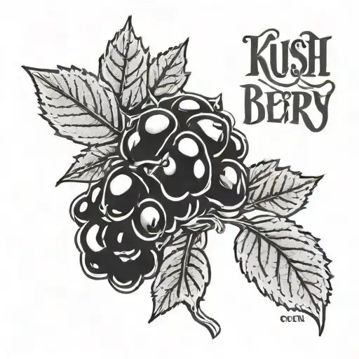 A tattoo design  with the words 'Kush Berry' tattoo design idea