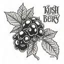 A tattoo design  with the words 'Kush Berry' tattoo design idea