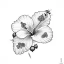 Hibiscus with ladybug tattoo design idea