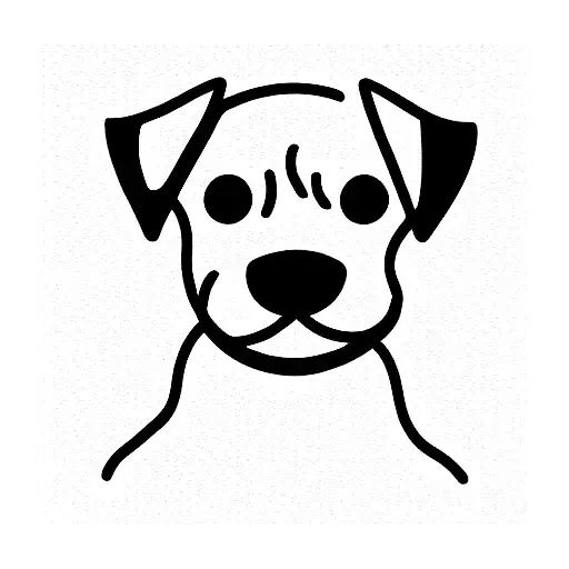border terrier dog body with curly tail outline  tattoo design idea