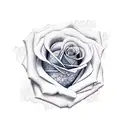 Rose and lace tattoo design idea