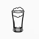  chick behind an empty beer glass tattoo design idea