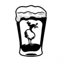  chick behind an empty beer glass tattoo design idea