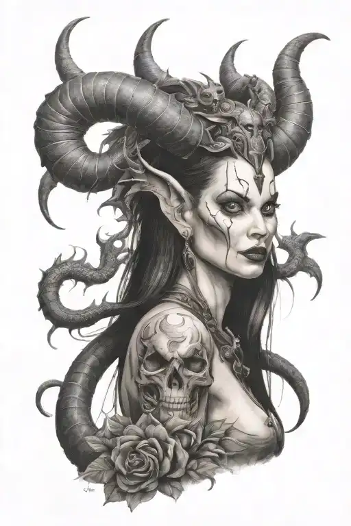 Lilith Mephisto diablo 4 tattoo design idea