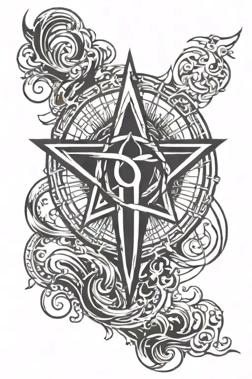 atheist symbole with hint tattoo design idea