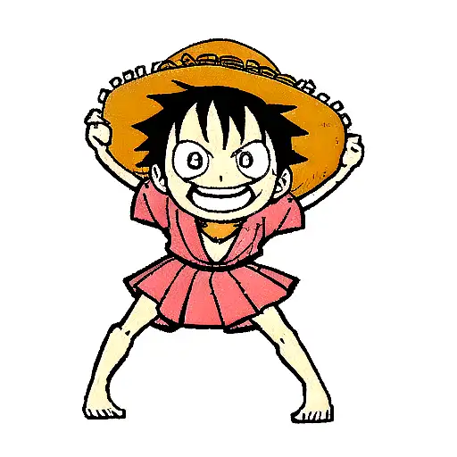luffy kid smiling cute tattoo design idea