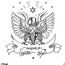 skrzydła "never give up" tattoo design idea
