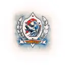 skrzydła "never give up" tattoo design idea