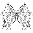 A graceful butterfly with intricate wing patterns, representing the client's love for animals and their resilient spirit tattoo design idea