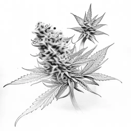 cannabis tattoo design idea