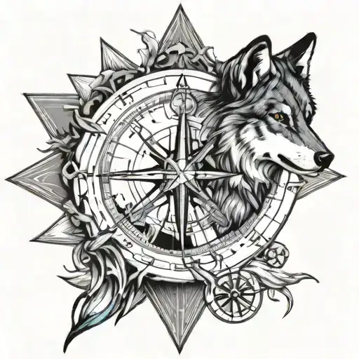 Scroll of kids names  A compass to find my way home.  Wolf (black with blue eyes Soldier.  A Christian cross lightning tattoo design idea