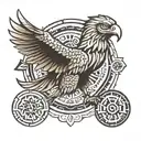 Mexican eagle Aztec calendar tattoo design idea