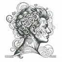 autism and overthinking concept exploded head tattoo design idea