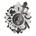 Combine a sacred geometry pattern with musical symbols for a spiritual music-inspired tattoo tattoo design idea