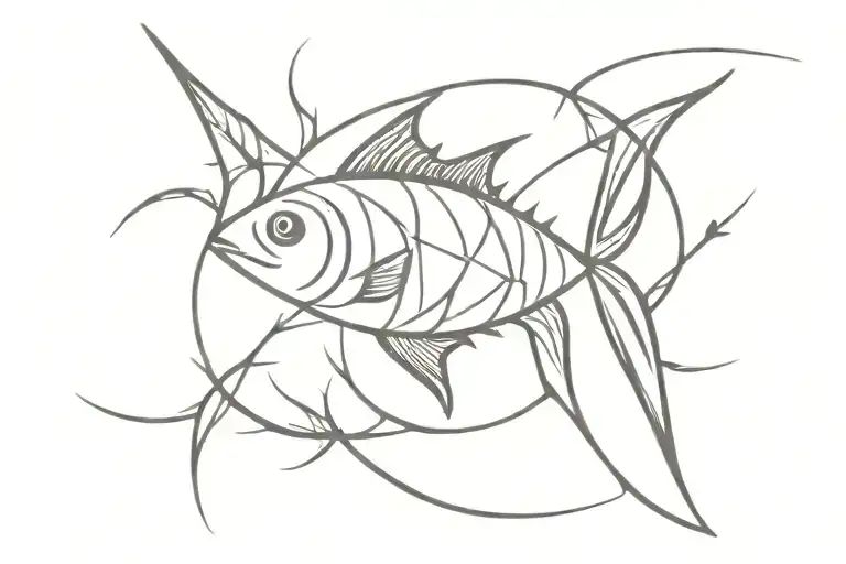 christian fish of thorns  tattoo design idea