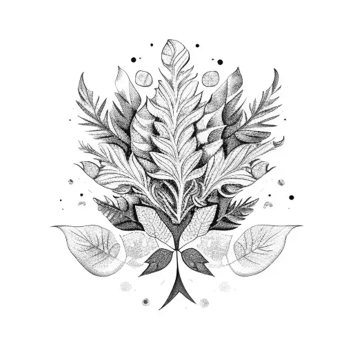 A video game controller made of nature elements like leaves and flowers tattoo design idea