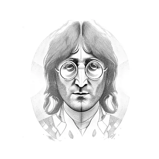 john lennon eye glass with peace without his face tattoo design idea