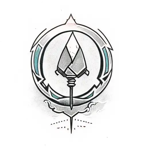 thor hammer with lightning tattoo design idea