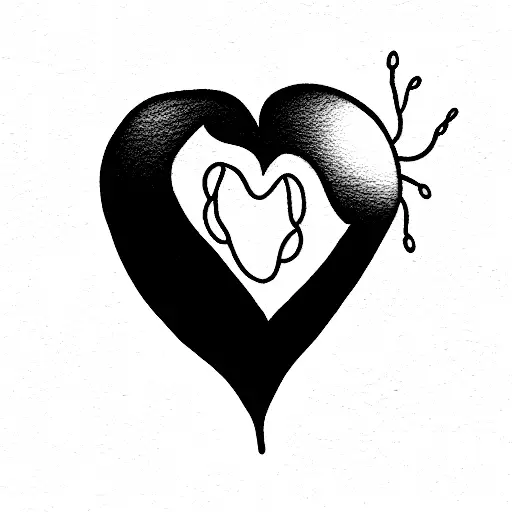 mentally ill heart small tattoo design idea