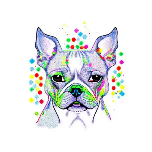 boston terrier tattoo design idea