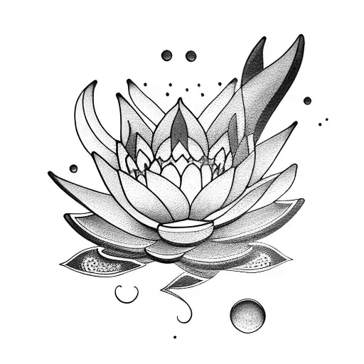 Combine the elegance of an orca with the beauty of a lotus flower tattoo design idea