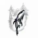 killer whale tattoo design idea