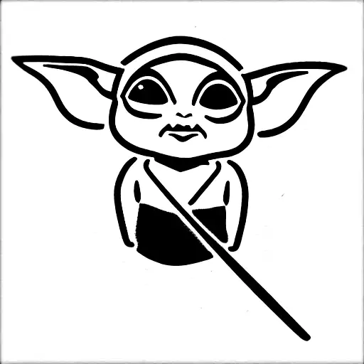 baby yoda tattoo design idea