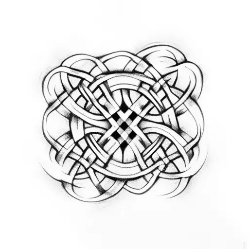 Celtic knotwork intertwined with child names tattoo design idea
