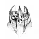Anubis and Horus  tattoo design idea