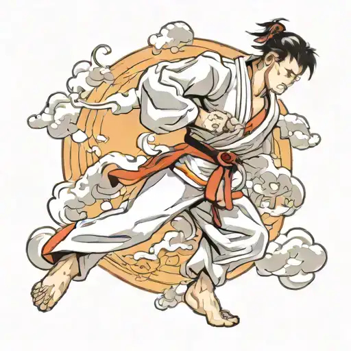 as a student of Taekwondo I learn to stand tall and strong as the mountain of knowledge, to face the clouds of adversity tattoo design idea