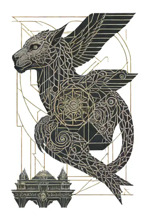 sphinx gate from neverending story tattoo design idea