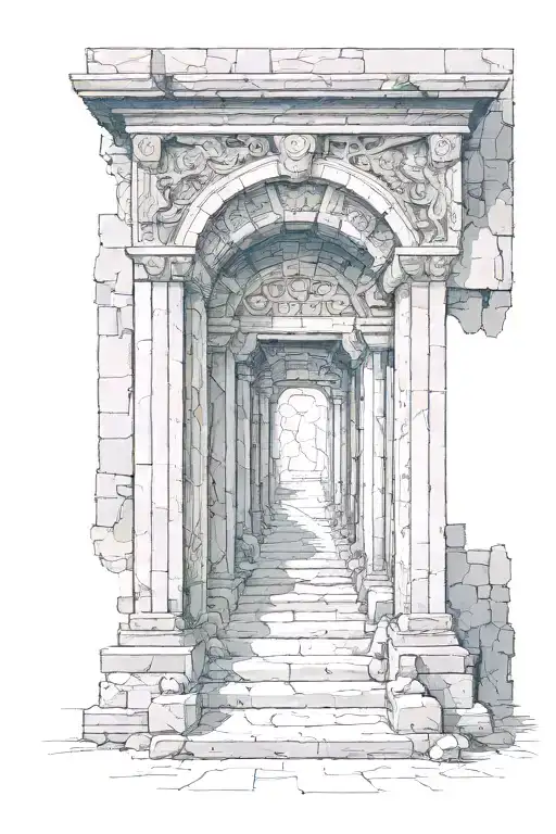 ancient portal to another dimension tattoo design idea