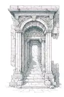 ancient portal to another dimension tattoo design idea