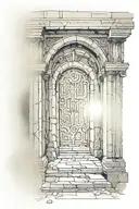 ancient portal to another dimension tattoo design idea