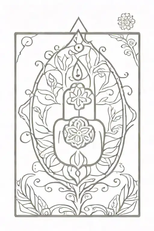 hamsa hand evil eye tree of life tattoo design idea