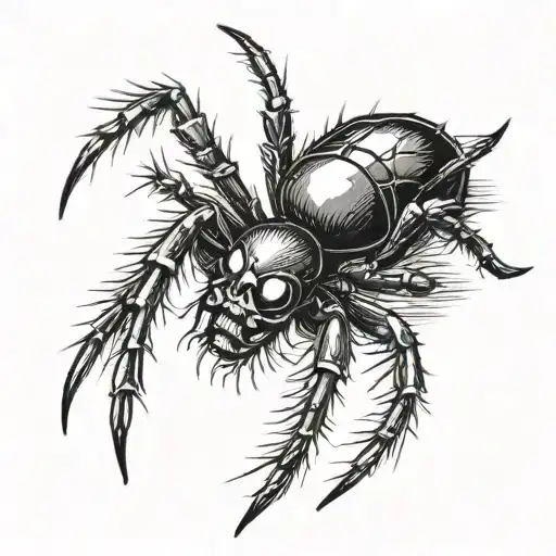 black widow spider with WW  tattoo design idea