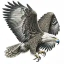 harphy eagle flying realistic portrait tattoo design idea
