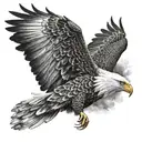 harphy eagle flying realistic portrait tattoo design idea