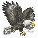 harphy eagle flying realistic portrait tattoo design idea