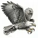 harphy eagle flying realistic portrait tattoo design idea