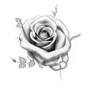 A beautiful rose vine wrapping around a cross tattoo design idea