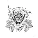 A beautiful rose vine wrapping around a cross tattoo design idea