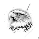 American flag, bald eagle, flowers, Catalina island, fishing, hunting,  tattoo design idea