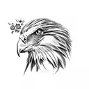American flag, bald eagle, flowers, Catalina island, fishing, hunting,  tattoo design idea